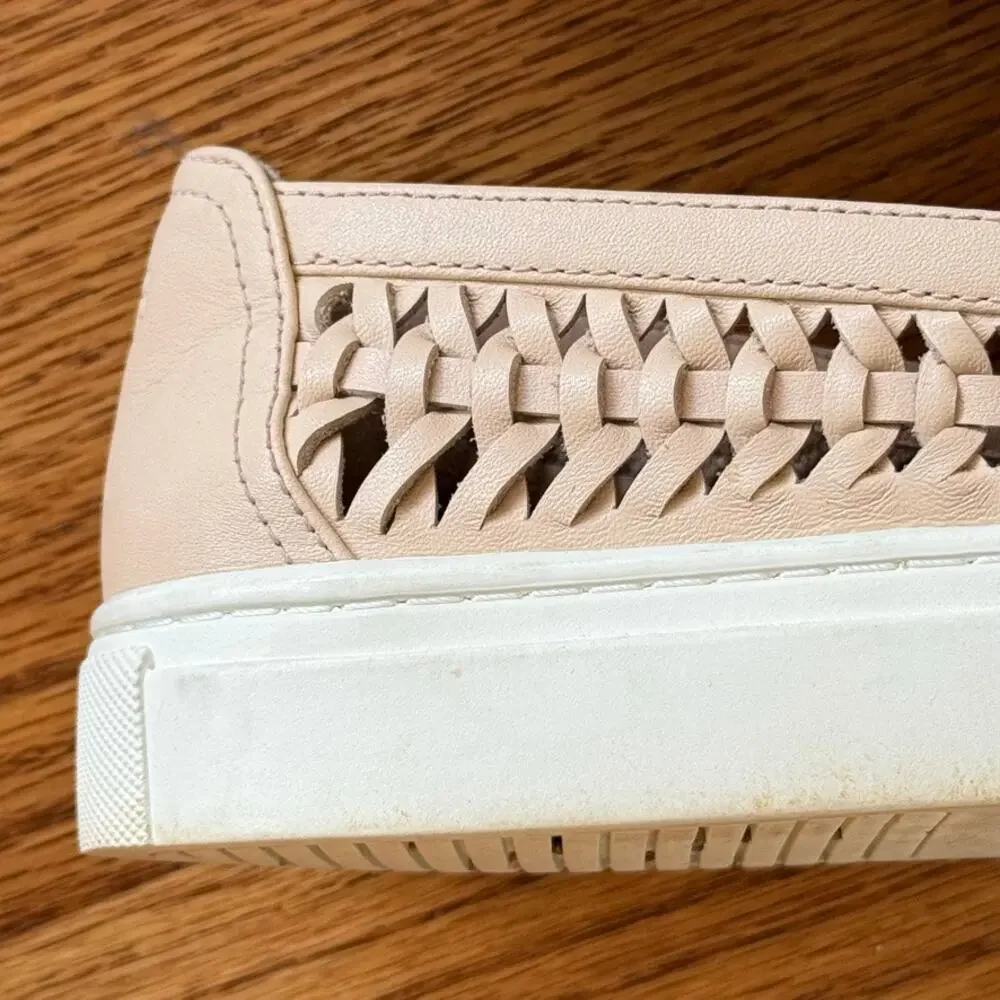 Tory Burch Huarache 2 Woven Slip-On Blush Leather 8.5 Sneakers